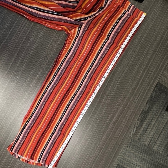 AGB Vertical Striped Flowy Bohemian Pants. Elastic Waistband. - Picture 9 of 11